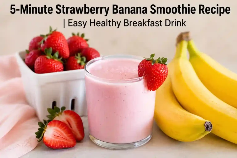 5-Minute Strawberry Banana Smoothie Recipe | Easy Healthy Breakfast Drink