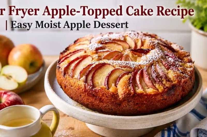 Air Fryer Apple-Topped Cake Recipe | Easy Moist Apple Dessert