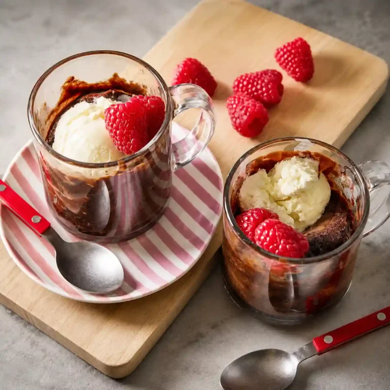 5-Minute Chocolate Raspberry Mug Cake for Two