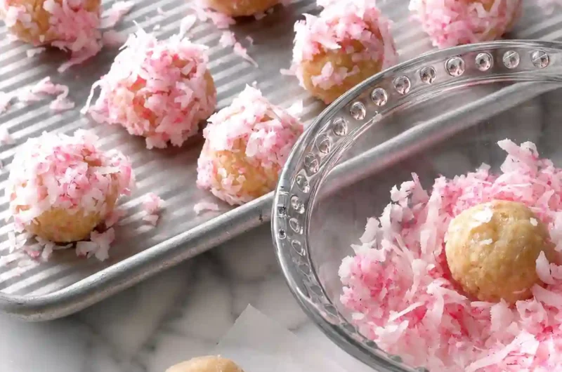 No-Bake Raspberry Coconut Balls Recipe | Easy Healthy Sweet Treat