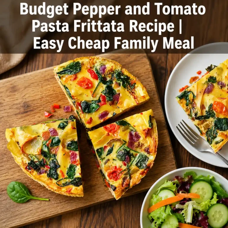 Budget Pepper and Tomato Pasta Frittata Recipe | Easy Cheap Family Meal