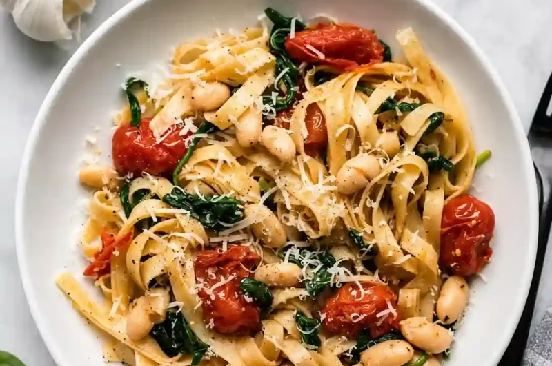 Budget Tuscan White Bean Pasta Recipe | Easy Cheap One-Pot Dinner