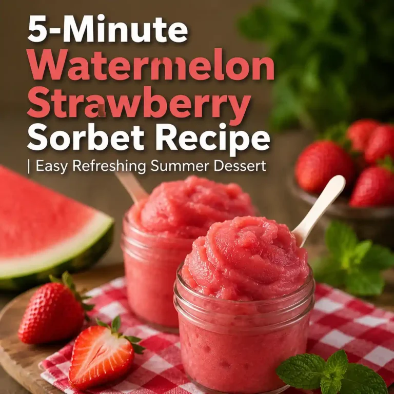5-Minute Watermelon Strawberry Sorbet Recipe | Easy Refreshing Summer Dessert