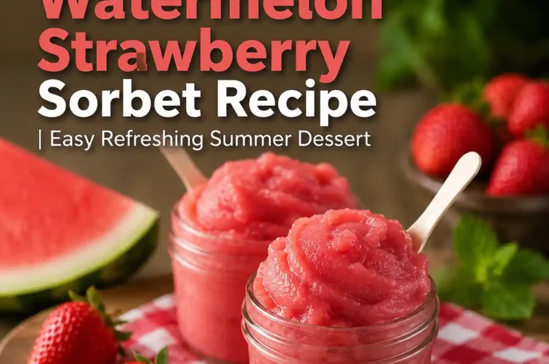 5-Minute Watermelon Strawberry Sorbet Recipe | Easy Refreshing Summer Dessert