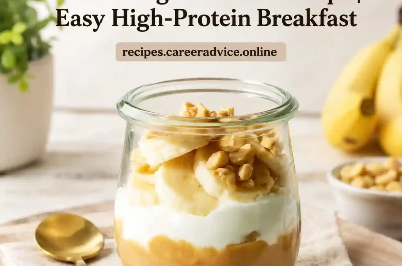 5-Minute Banana Peanut Butter Yogurt Parfait Recipe | Easy High-Protein Breakfast