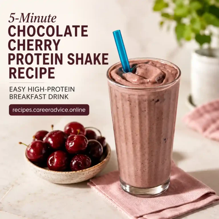 5-Minute Chocolate Cherry Protein Shake Recipe | Easy High-Protein Breakfast Drink