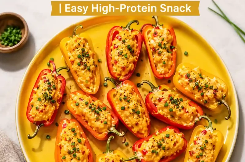 5-Minute Pimiento Cheese-Stuffed Mini Bell Peppers Recipe | Easy High-Protein Snack