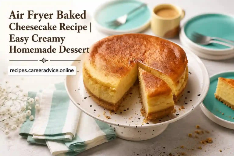 Air Fryer Baked Cheesecake Recipe | Easy Creamy Homemade Dessert