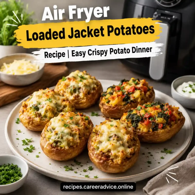 Air Fryer Loaded Jacket Potatoes Recipe | Easy Crispy Potato Dinner