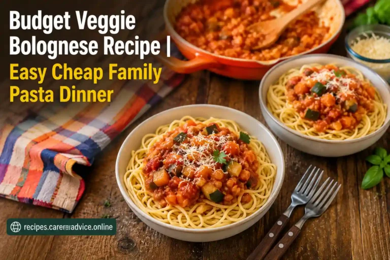 Budget Veggie Bolognese Recipe | Easy Cheap Family Pasta Dinner